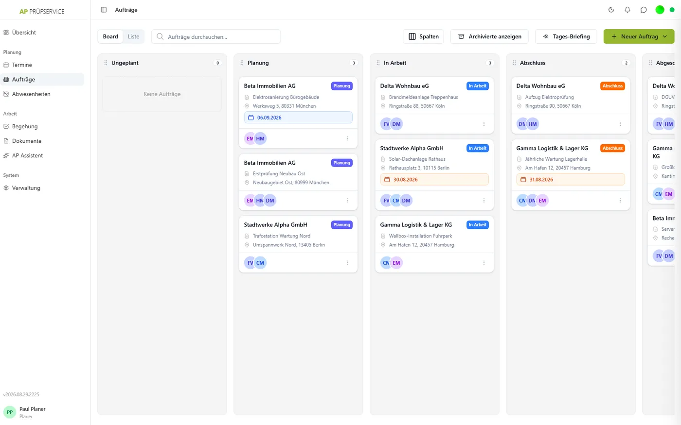 Review order status: Customer · order · date · team · status